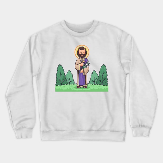 Saint Joseph Crewneck Sweatshirt by Mako Design 